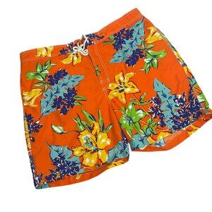Vintage Polo Ralph Lauren Mens Swim Trunks Shorts Mesh Lined Hawaiian Floral XXL
